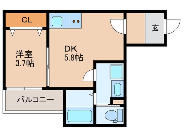 ジラフ姪浜駅前の物件間取画像